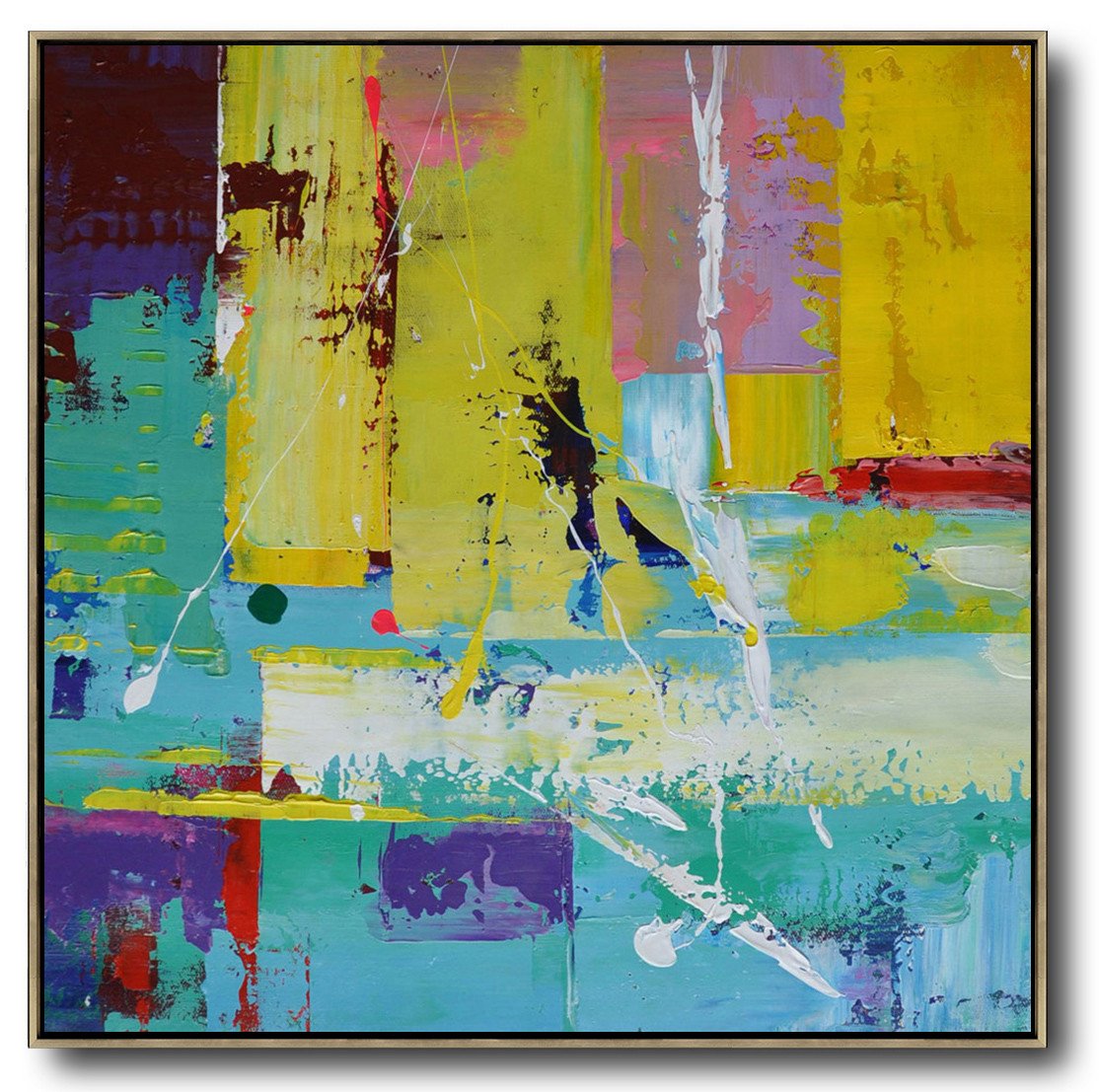 Hand-painted oversized Palette Knife Painting Contemporary Art on canvas, large square canvas art - Abstract Painting Huge